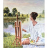 Akryl na płótnie 70x 60 "Malarka" Autor: K. Piejka 2023 KOD: 463KP