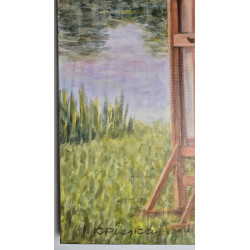 Akryl na płótnie 70x 60 "Malarka" Autor: K. Piejka 2023 KOD: 463KP