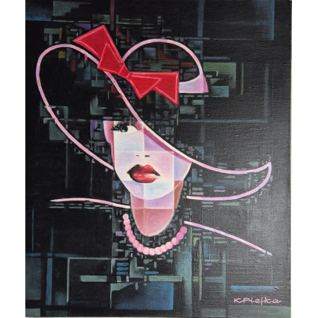 Akryl na płótnie 60x 50 "Damą być" Autor: K. Piejka 2023 KOD: 464KP