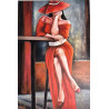 Akryl na płótnie 90x 60 "Kobieta w czerwieni" Autor: K. Piejka 2023 KOD: 465KP