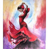 Akryl na płótnie 70x 60 "Flamenco" Autor: K. Piejka 2024 KOD: 468KP