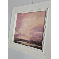 Akryl na płycie 21 x 21 "Mgły nad jeziorem" Autor: M. Drabarek 2022 KOD: 448MD