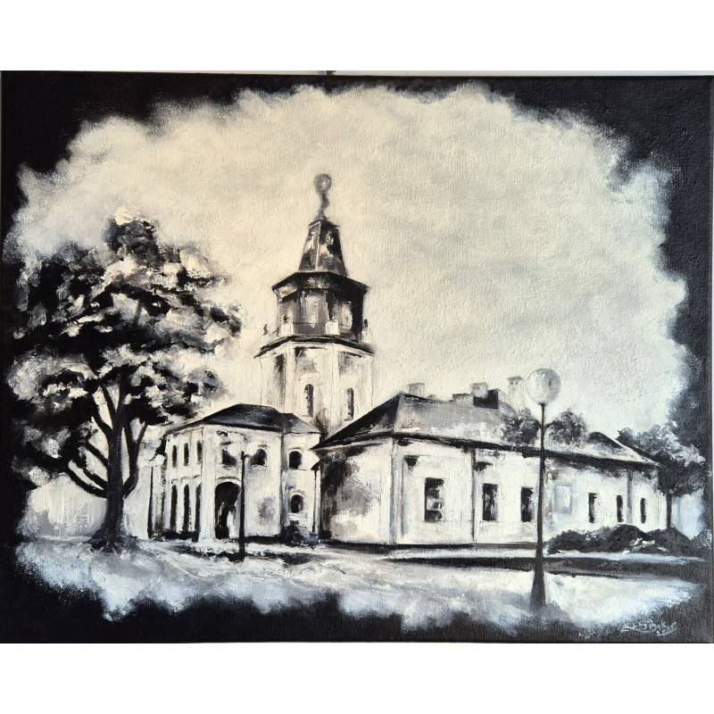 Akryl na płótnie 40 x 50"Siedlecki ratusz" Autor: A. Supryn-Bąk 2025 KOD: 476ASB