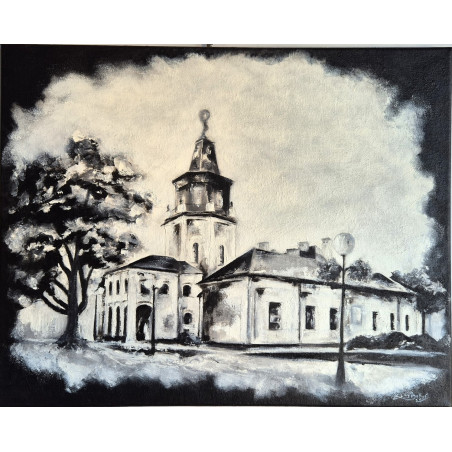 Akryl na płótnie 40 x 50"Siedlecki ratusz" Autor: A. Supryn-Bąk 2025 KOD: 476ASB