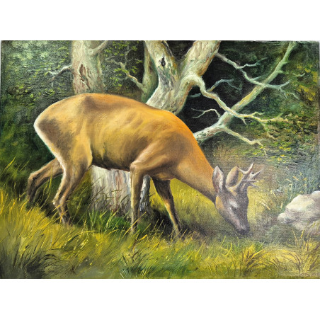 Olej na płótnie 60 x 45 "Jelonek " Autor: E. Brocki 2019 kod: 494EB