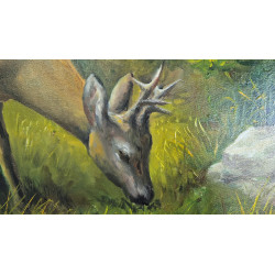 Olej na płótnie 60 x 45 "Jelonek " Autor: E. Brocki 2019 kod: 494EB