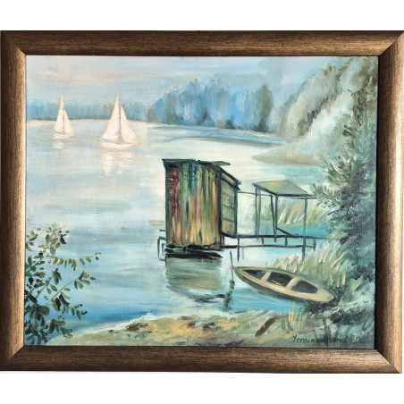Olej na płótnie 58 x 68 "Żaglówki" Autor: Irmina Boruta 2008 kod: 506IB