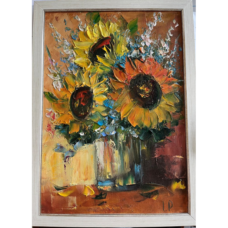 Obraz na płótnie 28 x38 "Bukiet radosny" Autor: I. Picko 2021 KOD: 541JW