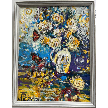 Obraz na płótnie 44 x34 "Martwa natura" Autor: L. Lesoklinska 2021 KOD: 540JW
