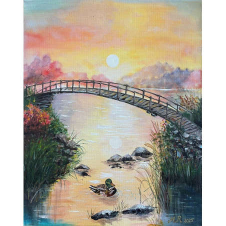 Akryl na płótnie 40 x 50 "Wschód słońca" Autor: M. Ratyńska 2025