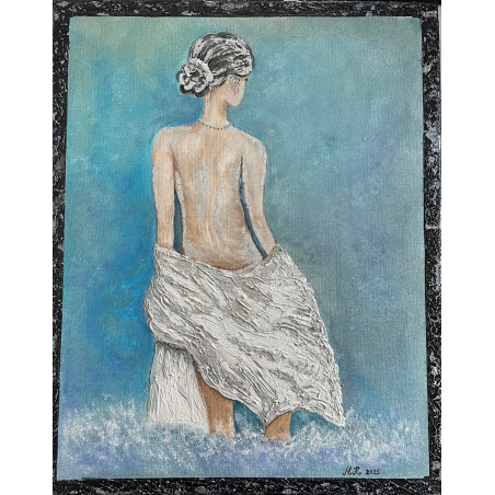 Akryl na płótnie 40 x 50 "Kąpiel" Autor: M. Ratyńska 2025