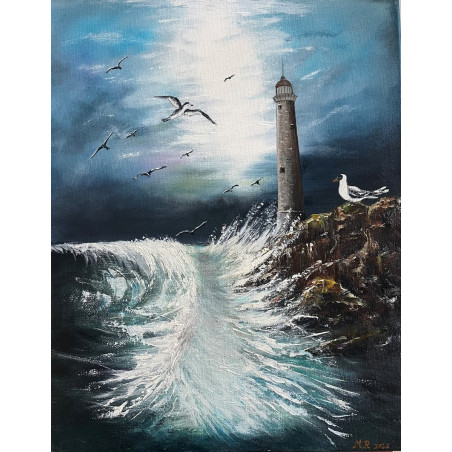 Akryl na płótnie 40 x 50 "Sztorm" Autor: M. Ratyńska 2025