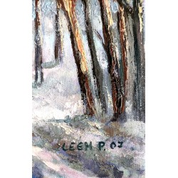 Obraz Olejny 44 x 64"Las zimowy"Autor: Lech Pawlak 2007